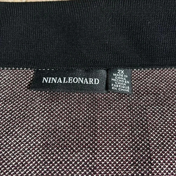 Vintage Two pieces sweater skirt set by Nina  Leonard. Burgundy, block core, - Picture 10 of 15